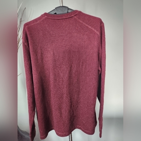 Denver Hayes Men's Modern Fit Long Sleeve T-shirt. Dark Red Size XL - Picture 4 of 9